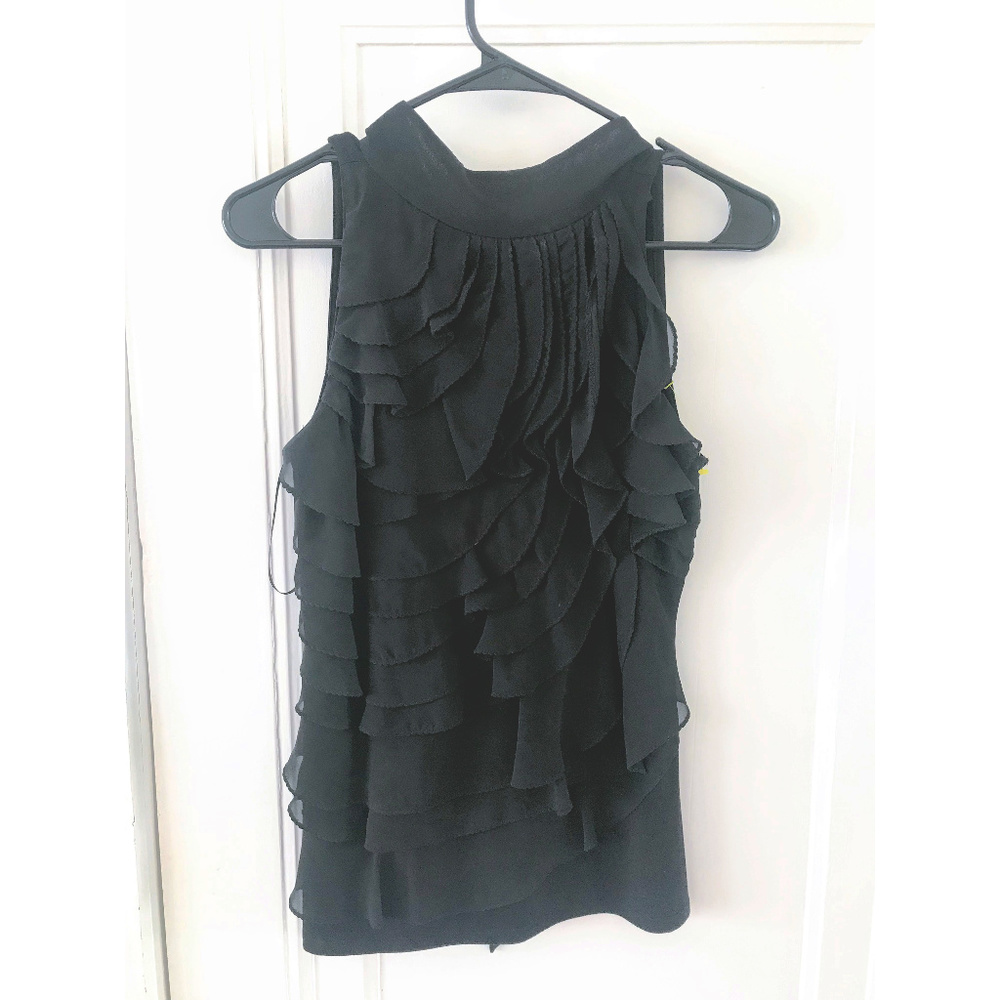 White House Black Market Black Ruffle Tank